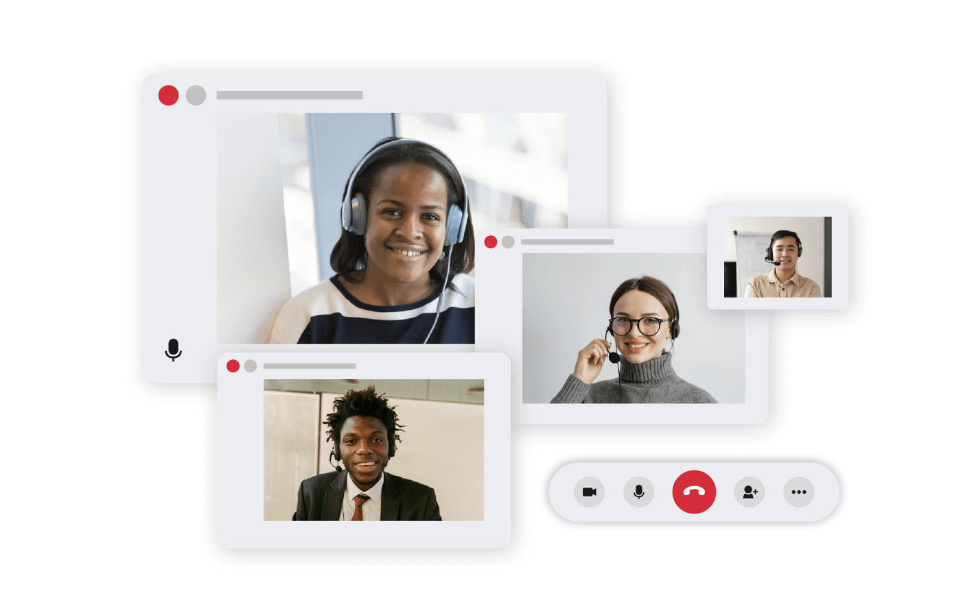 Four Employees on eConferencing Call