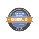 CSA Research 2025 Northern Europe Regional Top 15 Language Service Providers badge