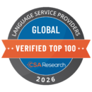 Global Lingo CSA Research Global 100 Top Language Service Provider Award