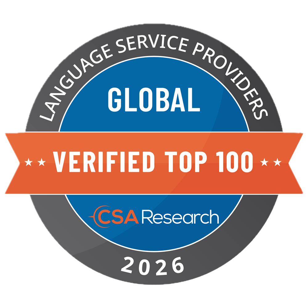 Global Lingo CSA Research Global 100 Top Language Service Provider Award